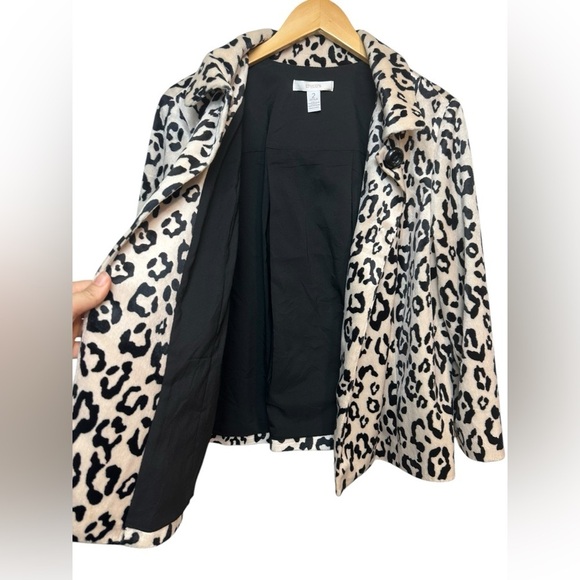 Chicos | Animal Print Faux Fur Jacket | Womens Size 2 / Medium - Picture 3 of 4